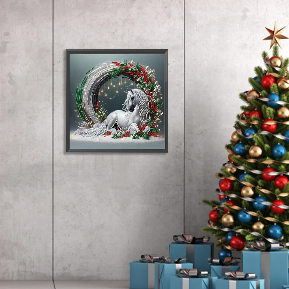 Diamond Painting - Partial Special Shaped Drill - Flower Horse(Canvas|30*30cm)