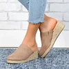 Mule Espadrille Wedges Suede Closed Toe Women Sandals