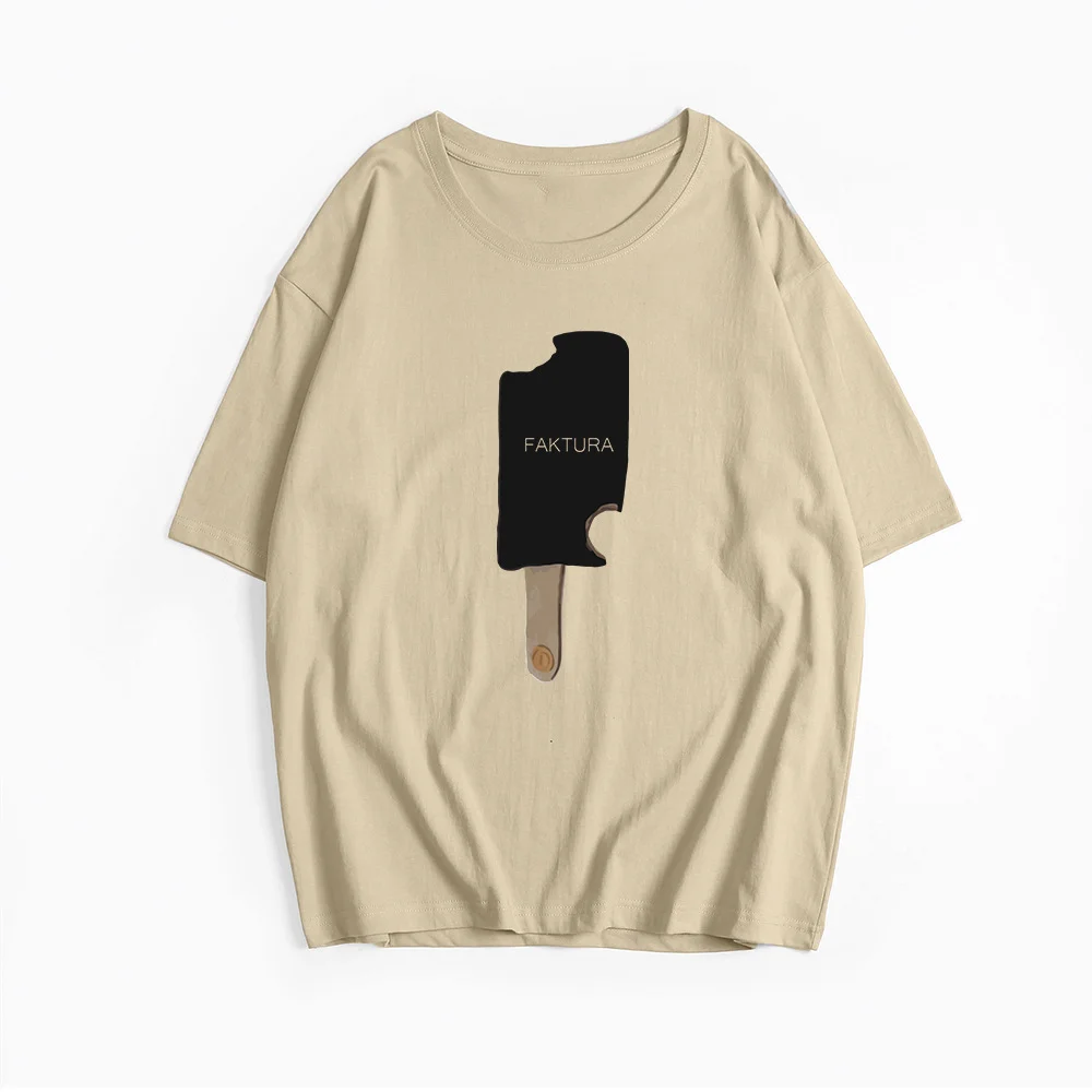 Athvotar Athvotar Sales Of Retro Simple Print T-Shirts In The Summer Free-Round Collar Pure Cotton Short Sleeves