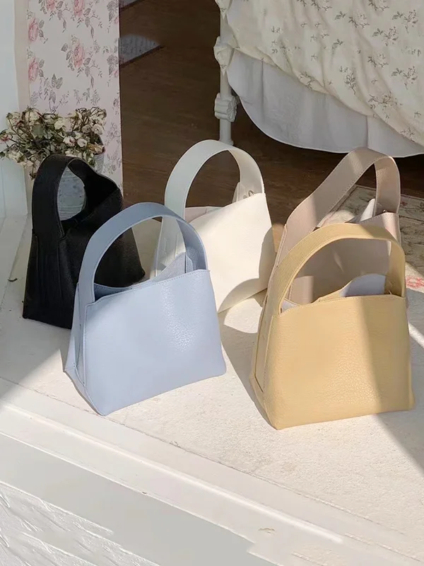 Solid Color Split-Joint Handbags Bags