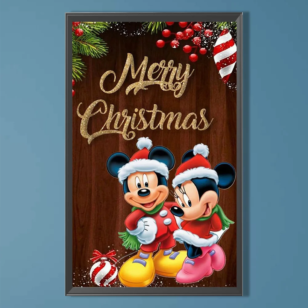 Full Round Diamond Painting 30*50cm - Mickey Mouse At Christmas
