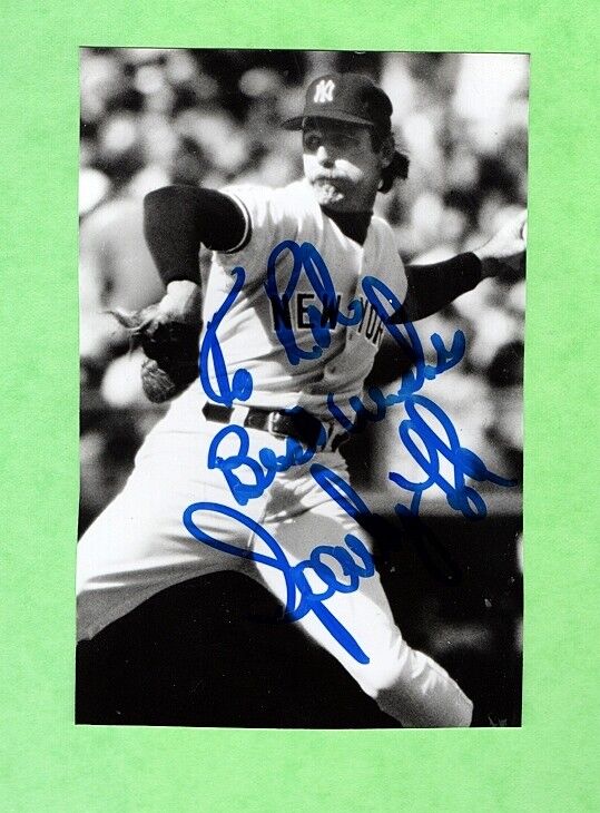 SPARKY LYLE-NY YANKEES AUTOGRAPHED 4X6 GLOSSY Photo Poster painting