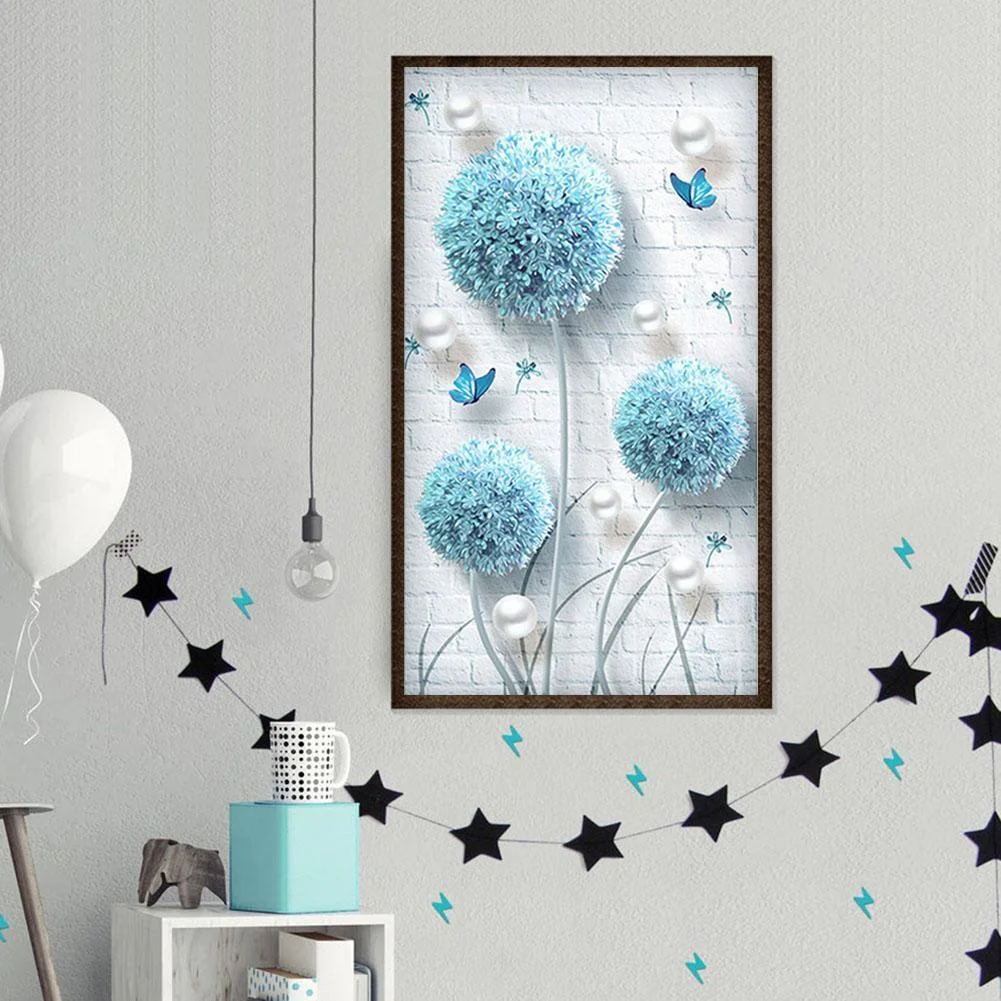 Diamond Painting - Full Square Drill - Blue Dandelion(30*40cm)