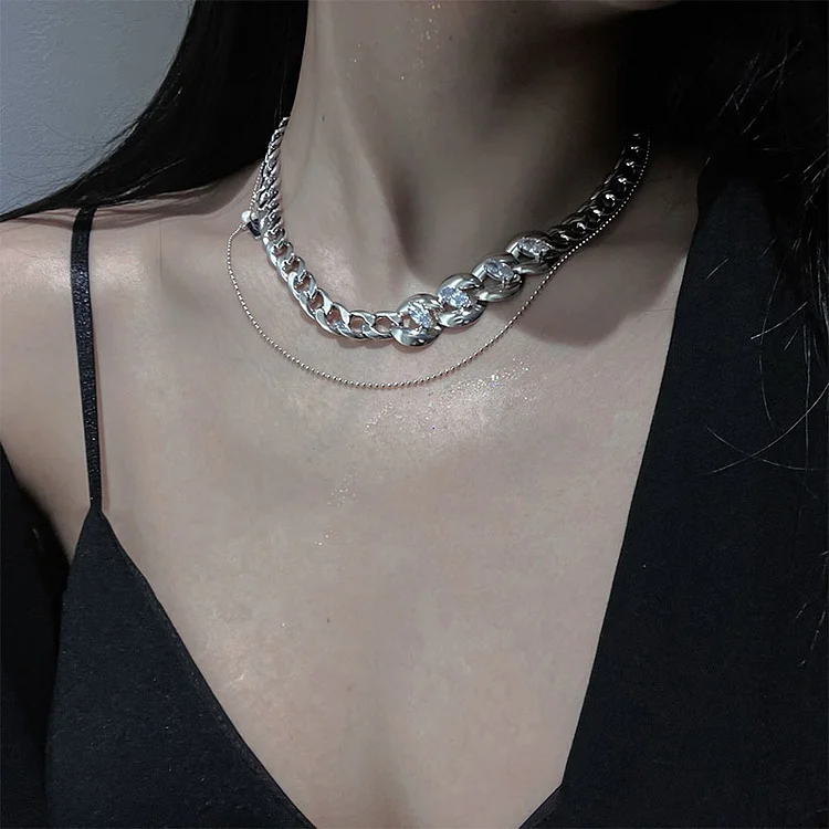 Double Chain Metal Necklace KERENTILA
