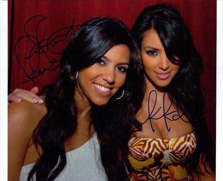 The Kardashians (Kourtney & Kim) signed 8x10 Photo Poster painting In-person