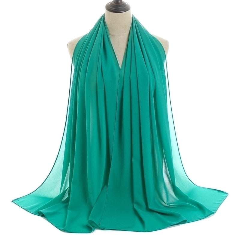Women’s Minimalist Solid Color Chiffon Cotton Linen Scarves