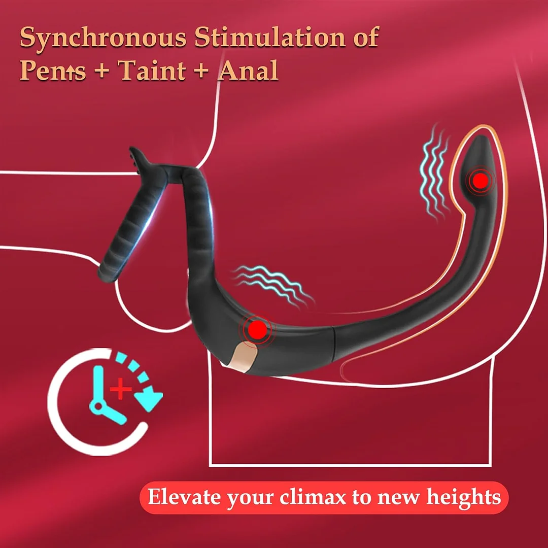 Remote Control Vibrating Cock Ring Taint Stimulator With Anal Sex Toys