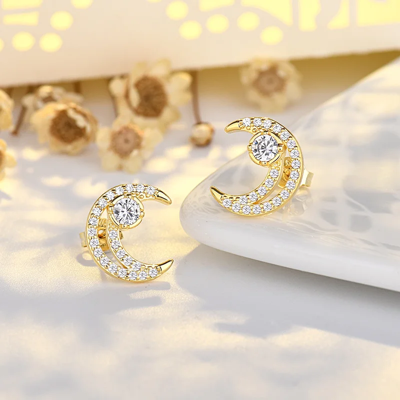Crystal Moon Earrings