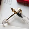 P140 Piston Fountain Pen &ndash; Transparent Resin Body | Size 8 Fine/Medium Nib | Brass Piston System | Pen Case
