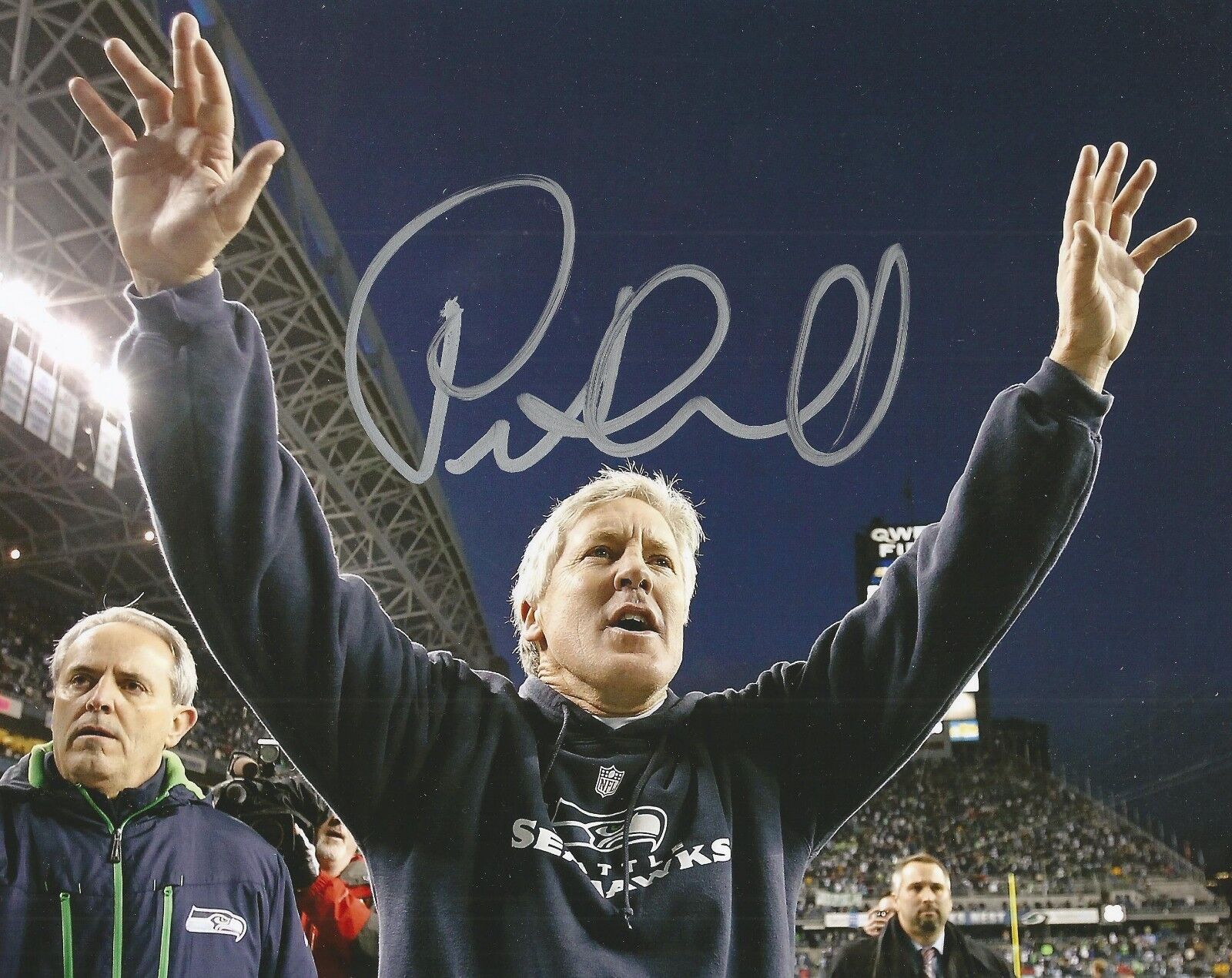 PETE CARROLL SIGNED SEATTLE SEAHAWKS 8x10 Photo Poster painting w/COA #2