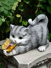 Cat Solar Garden Statue Solar Garden Statue Cat Housewarming Gift for Yard Patio