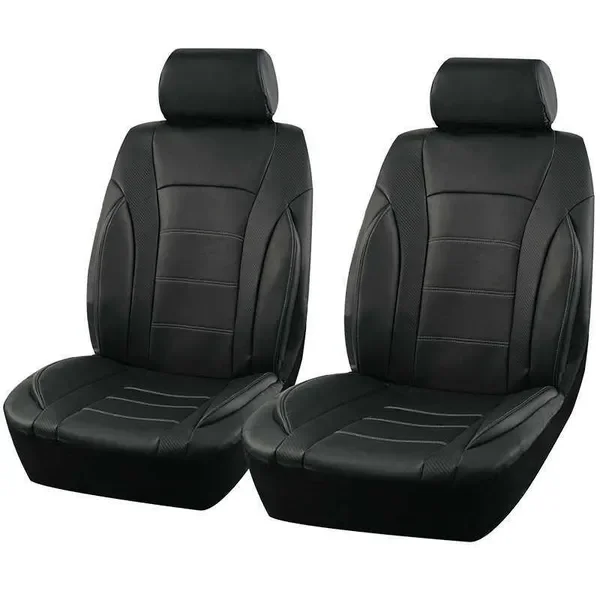 New Black Universal Covers Leather Splicing Carbon Fiber Car Accessories Interior Seat Protector Cushion