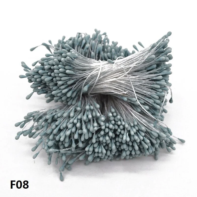 1 Bundle= 800Pcs Artificial Flower Double Heads Stamen Pearlized Craft Cards Cakes Decor Floral for Home Wedding Party Decor