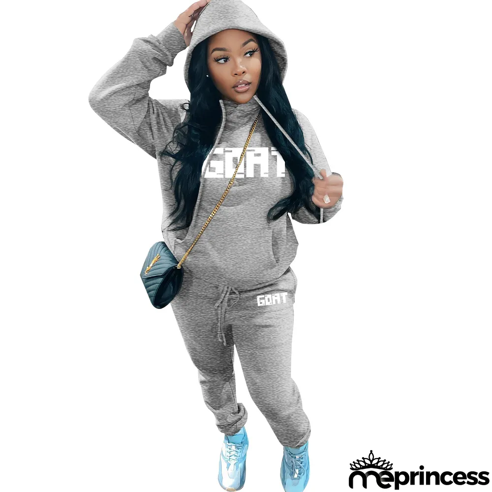 Women's Fashion Casual Fleece Hoodies Two-Piece Hoodie Tracksuit