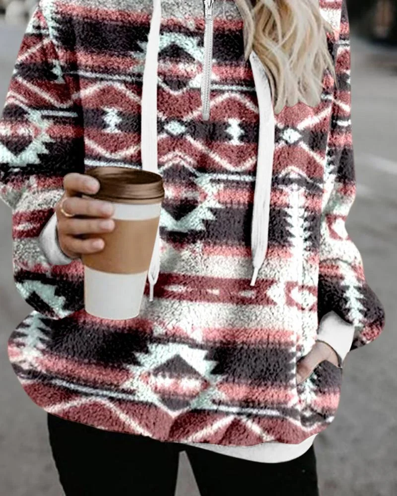 Flannel National Style Printed Sweater