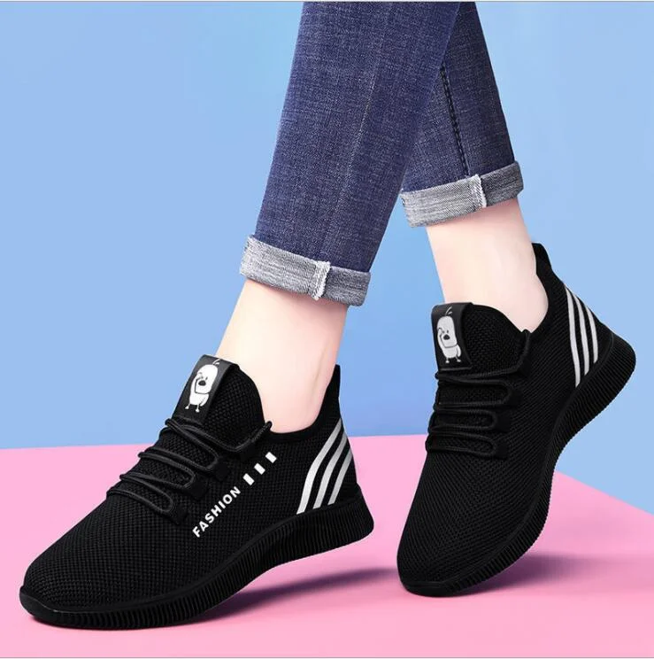 Women&#39;s Breathable Non-slip Platform Fashion 2022 Autumn New Casual Shoes Korean Running Shoes Black Sneakers shoes for women