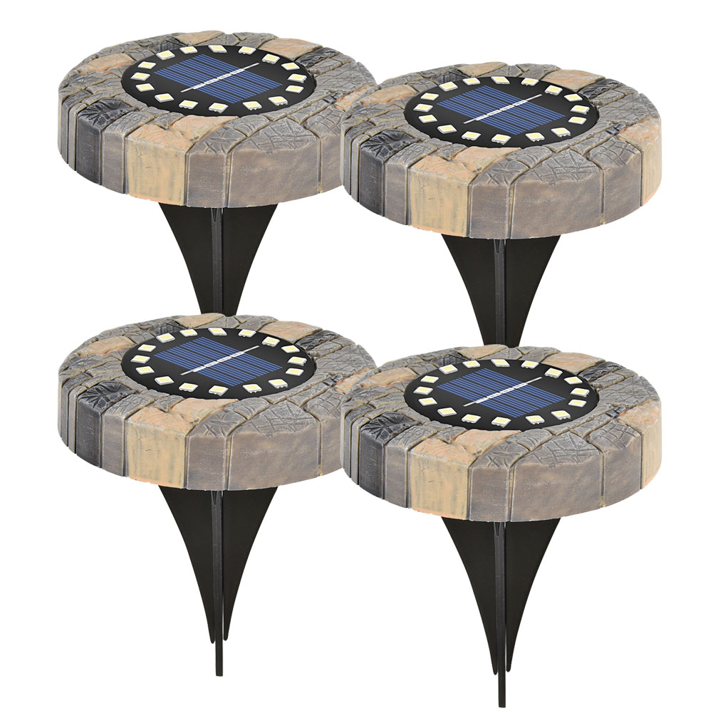 

4pcs 16 LED Waterproof Solar Buried Lights Pathway Garden Under Ground Lamp, Cold white, 501 Original