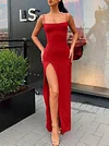 Sexy Slim Spaghetti-Neck Split-Side Maxi Dress