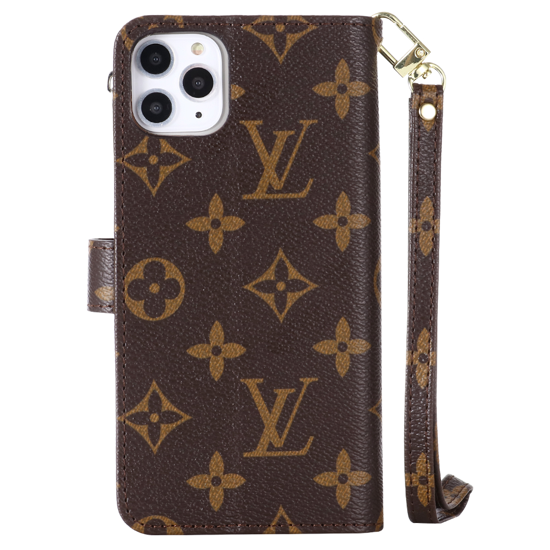 Monogram LV canvas leather wallet iPhone Samsung mobile phone case