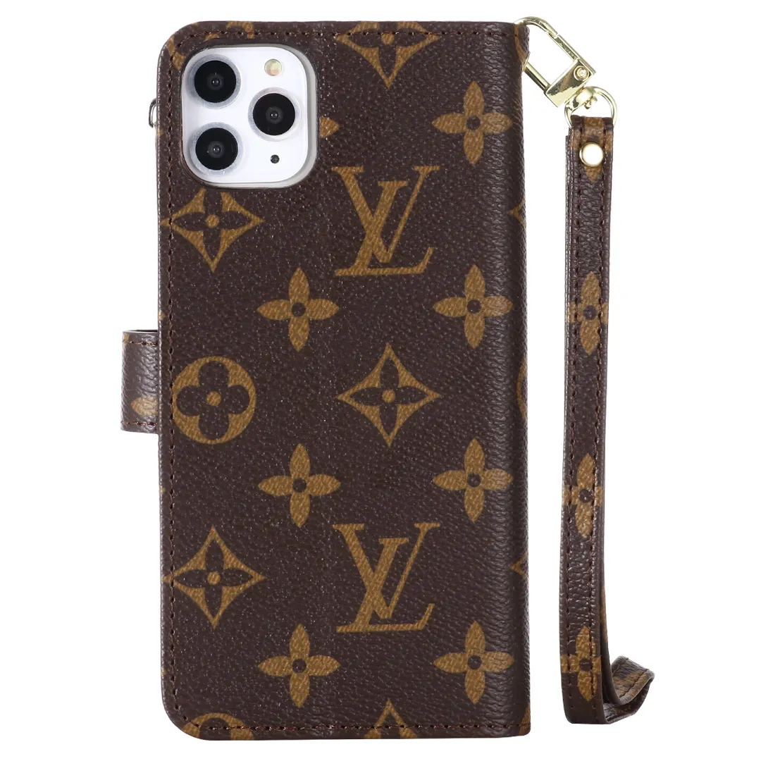 Monogram LV canvas leather wallet iPhone Samsung mobile phone case