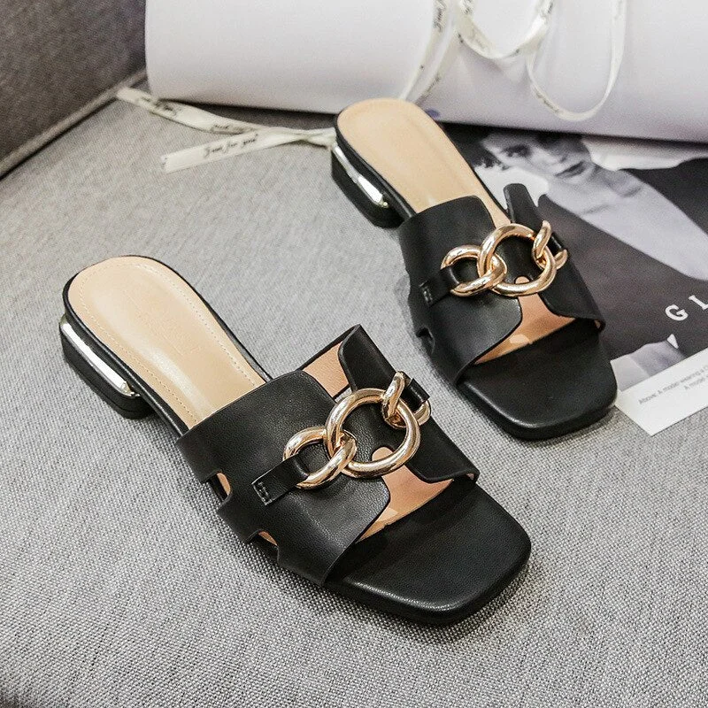 2021 Summer new women's outdoor flat slippers Roma style PU red black white large size sandals fashion you rubber shoes
