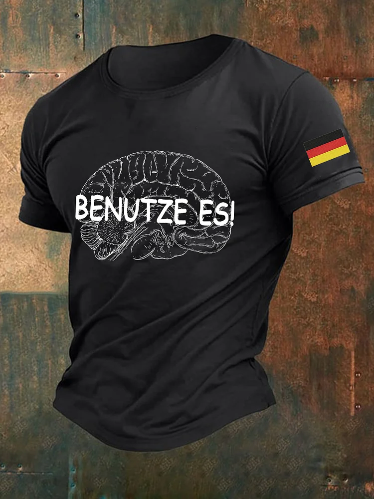 Men's Benutze Es Printed Short Sleeve T-Shirt