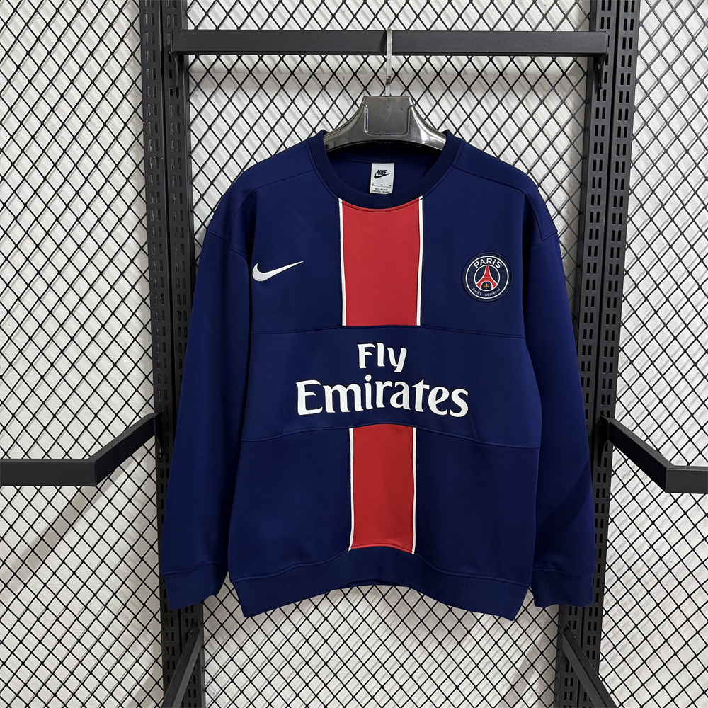 2025/2026 PSG Paris Saint Germain Long sleeved thick hoodie blue
