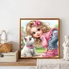 Diamond Painting-DIY Full Round Drill Girl and Puppy