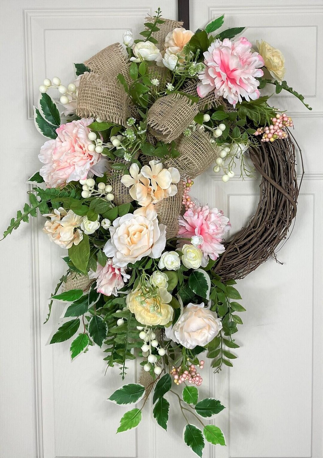 Spring Colors Hydrangea Easter Wreath