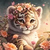 >SALE<5D DIY Full Round Drill Partial AB Diamond Painting Tiger Decor 45x45cm