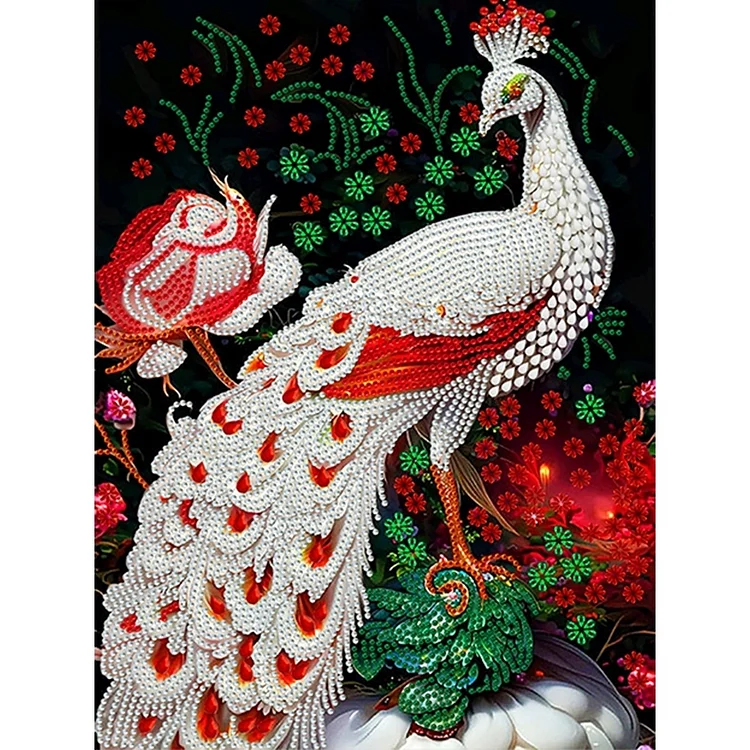 Peacock 30*40CM(Canvas) Special Shaped Drill Diamond Painting gbfke