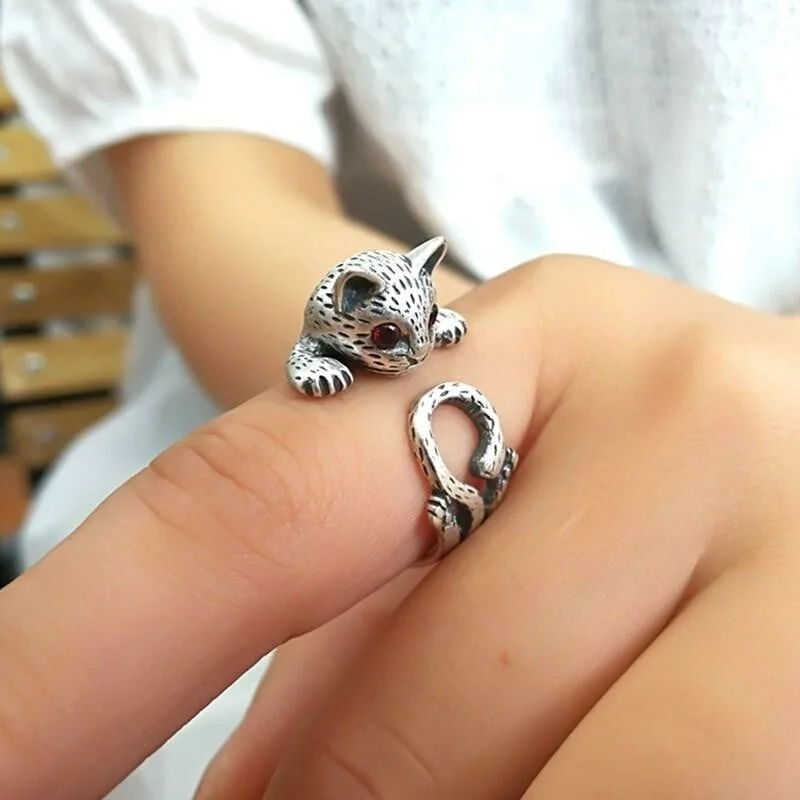 ✨Silver Kitten Wrap Ring🐱