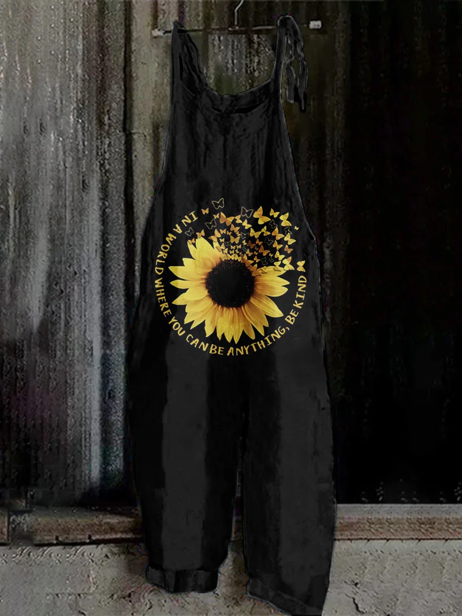 Sunflower and Butterfly Jumpsuit