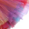 Kids Girl Carnival Frock Little  Birthday Fancy Rainbow Tutu Dress