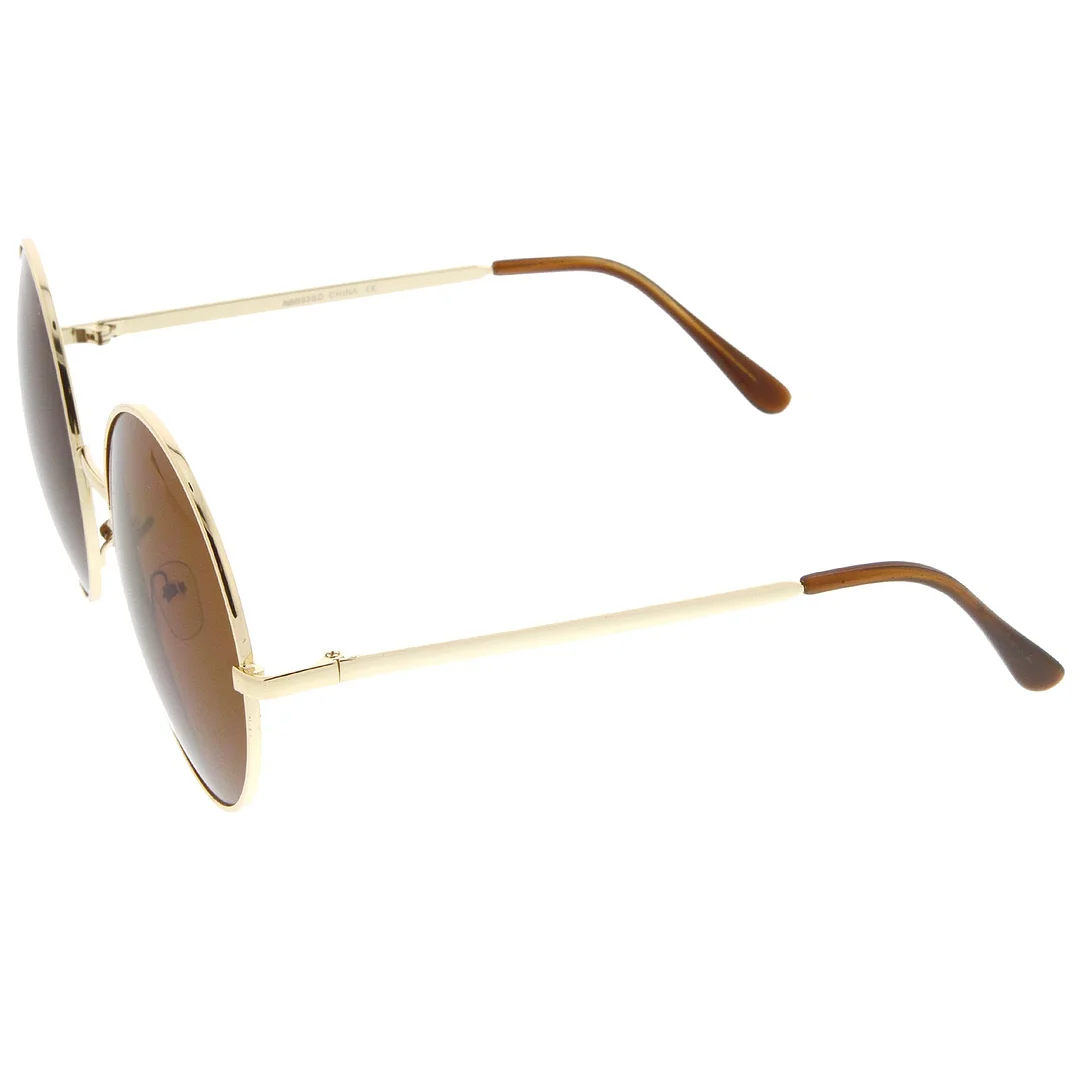 Super Large Oversize Slim Temple Round glasses 61mm