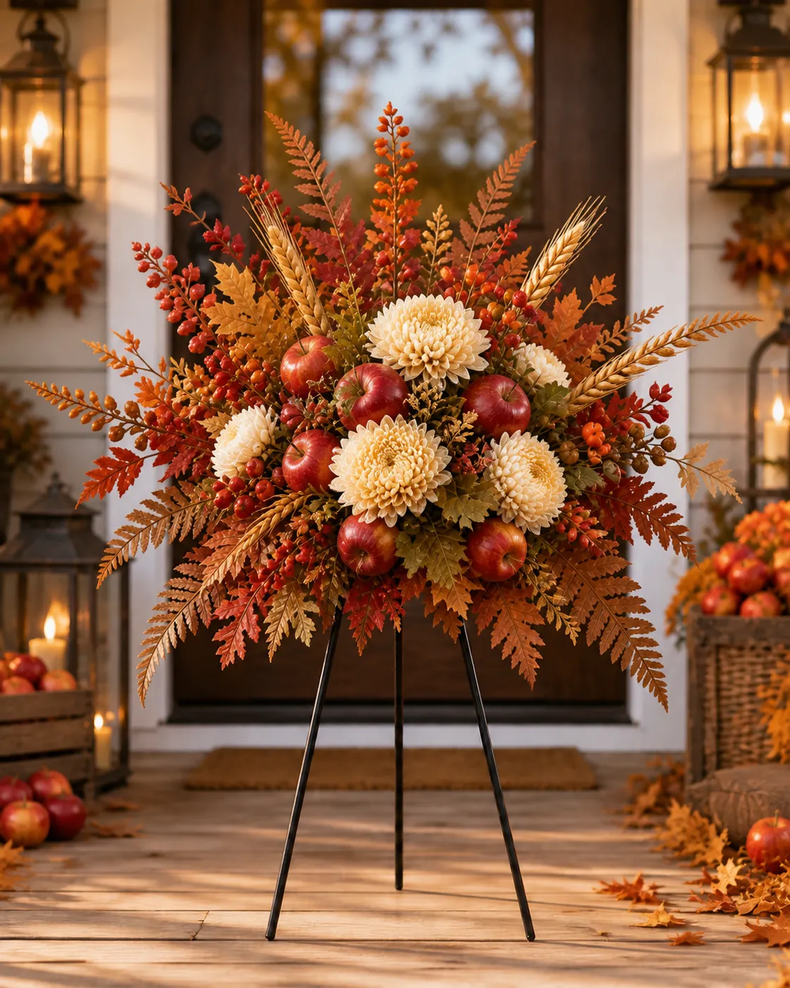 Rustic Apple Orchard floral garden stake