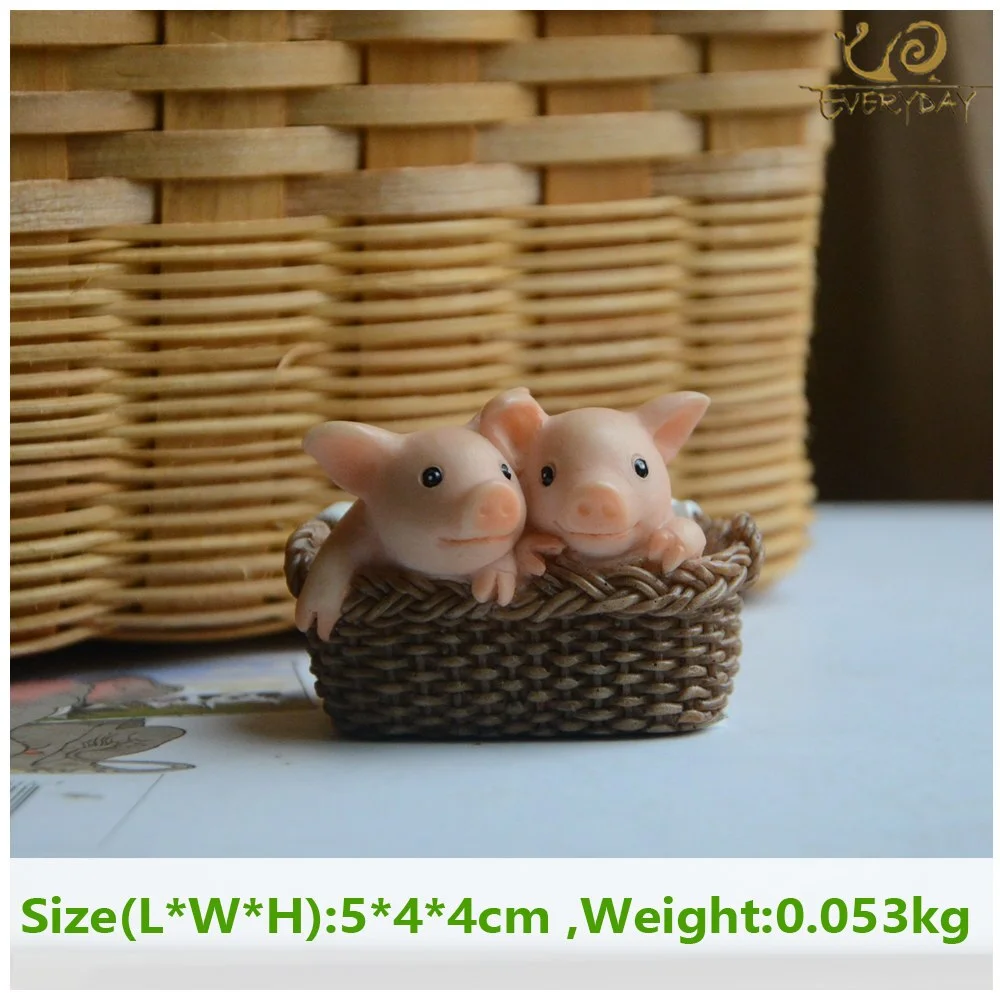 Everyday Collection Cute Pig Home Decoration Accessories Fairy Garden Miniature Animal Figurines Car Desktop Decor Birthday Gift