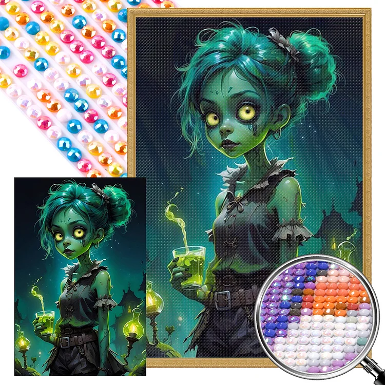 Zombie Girl 40*60CM (Canvas) Full AB Round Drill Diamond Painting gbfke