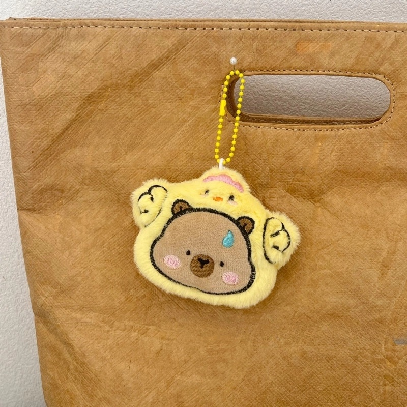 Cartoon Plush Kapi Little Guinea Pig Doll Doll Bead Chain Hanging Decoration Student Schoolbag Decorative Keychain Pendant