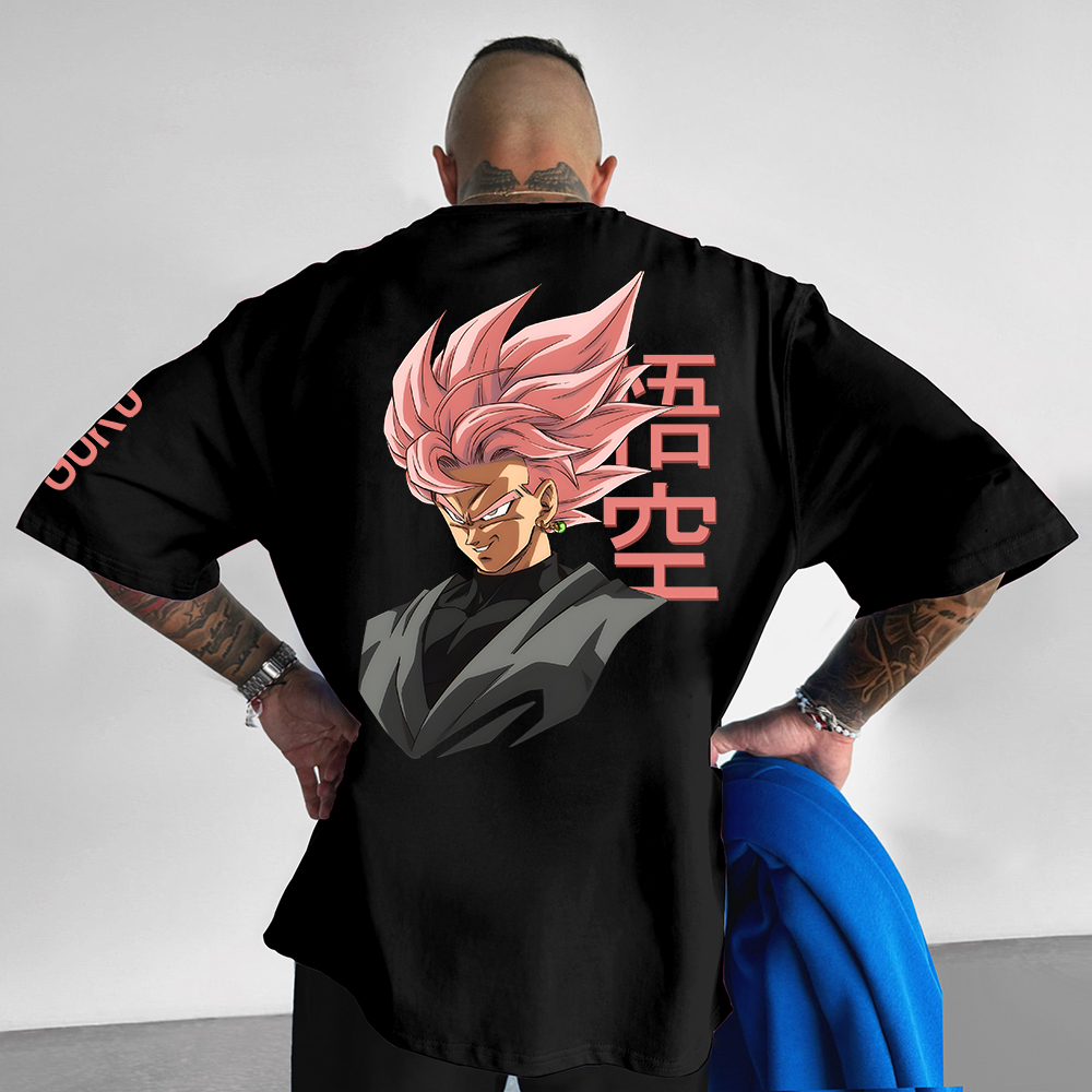 Oversized casual Dragon Ball Goku anime large print T-shirt