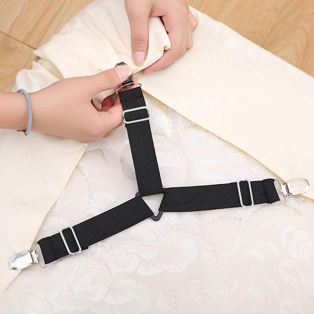 Bed Sheet Fasteners, 8 Pack Adjustable Triangle Elastic Band Straps