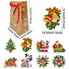 8Pack Diamond Painting Special Crystal Christmas Gift bags Cookies and Candy Bags Reindeer Xmas Folding Bags for Kids Party Favor Holiday New Year