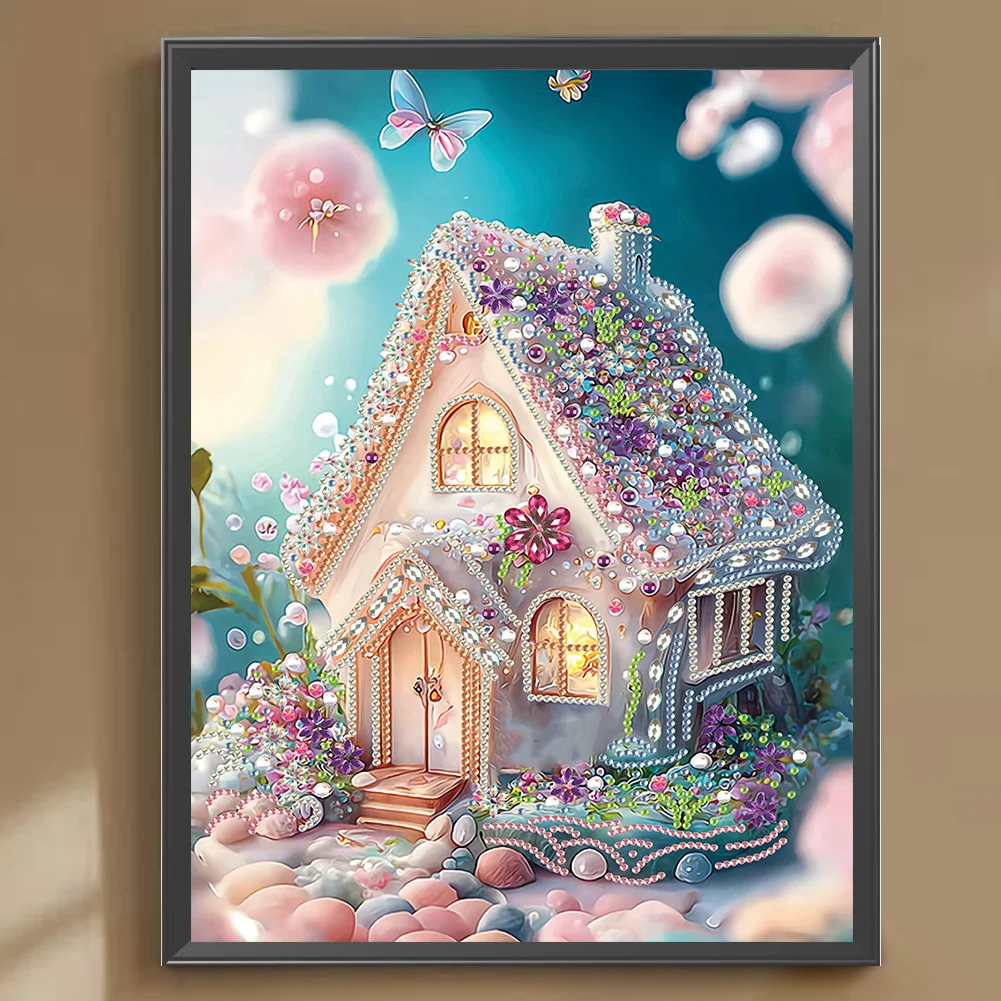 Diamond Painting - Partial Special Shaped Drill - Garden House(30*40cm)