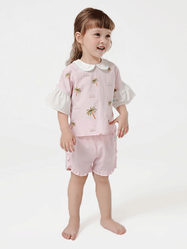 Short Sleeves Lovely Silk Pajama Top For Kids