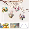 4Pcs Diamond Painting Acrylic Flower Pendant Single Side Drill Home Garden Decor