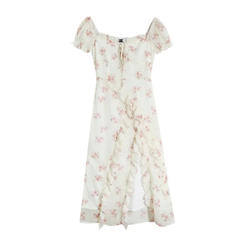 Floral Elegant Short Sleeve Dress PE056
