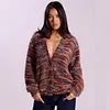 Women's Retro Deep V-Neck Mohair Plush Long Sleeve Cardigan Coat