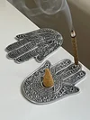 Hand Of Fatima Handmade Metal Incense Holder Tray For Burning Incense