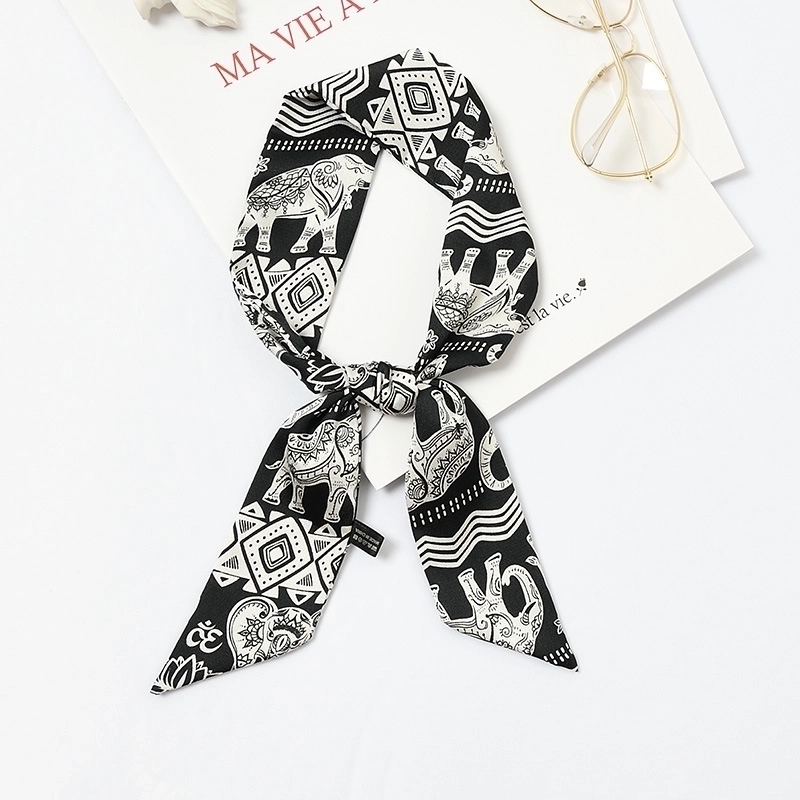 Women’s Sweet Polka Dots Heart Shape Satin Printing Silk Scarves