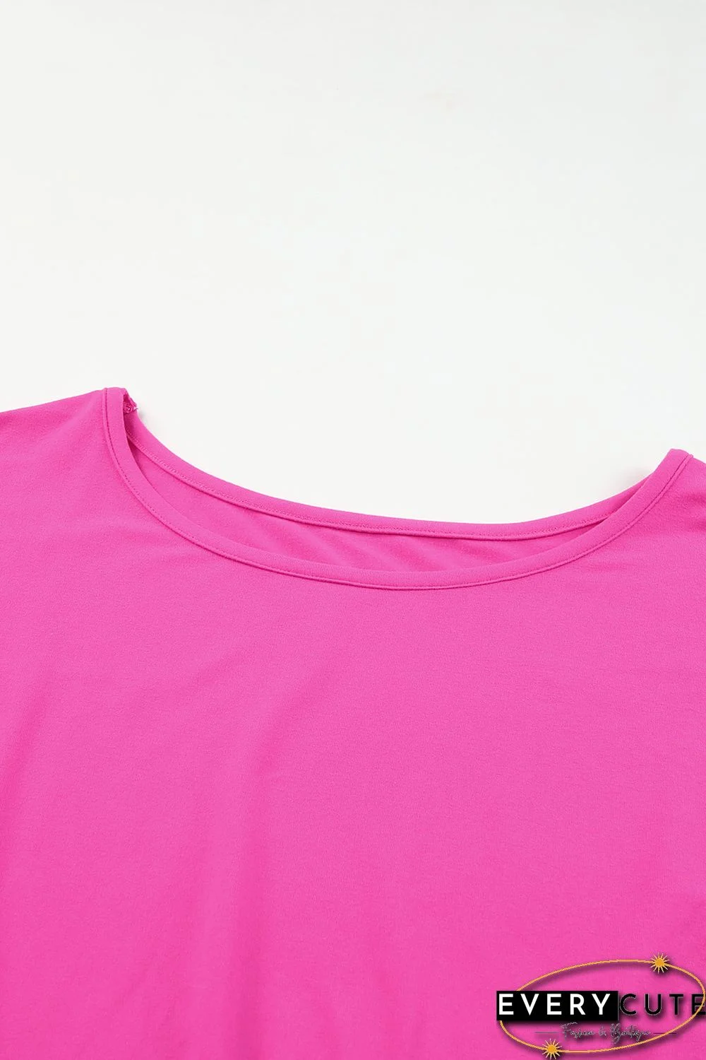 Rose Dotted Contrast Casual Pocket T Shirt Dress